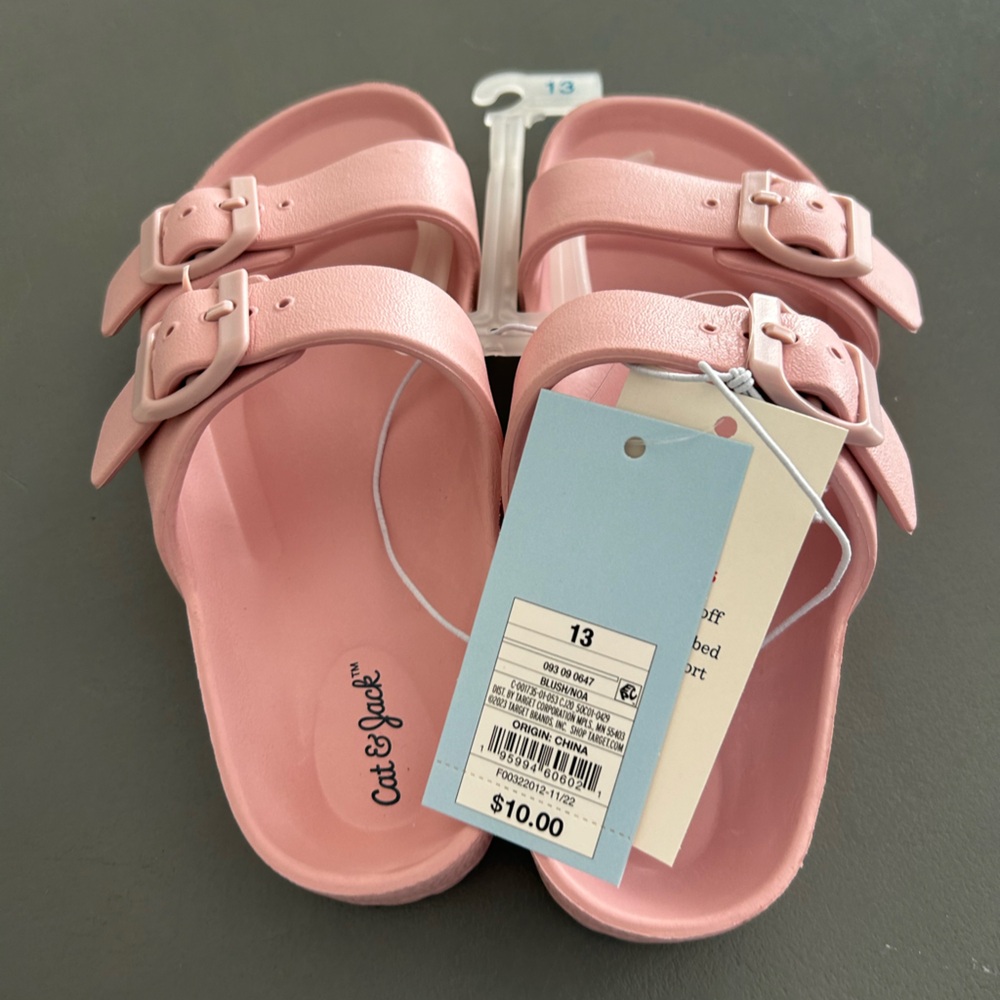 Cat & Jack girls slip on sandals size 13